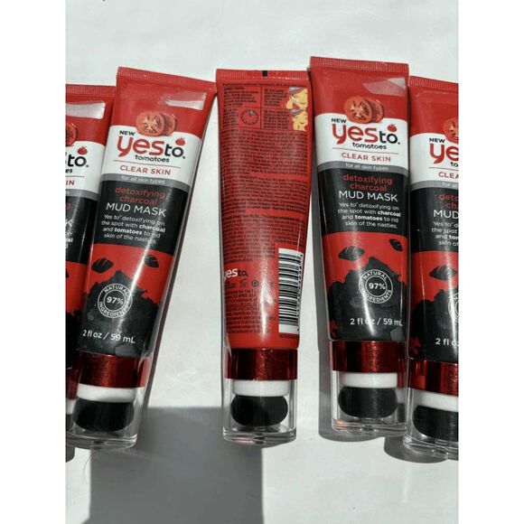 Yes To Tomatoes Clear Skin Detoxifying Charcoal Mud Mask Lot of 5 - Picture 2 of 2